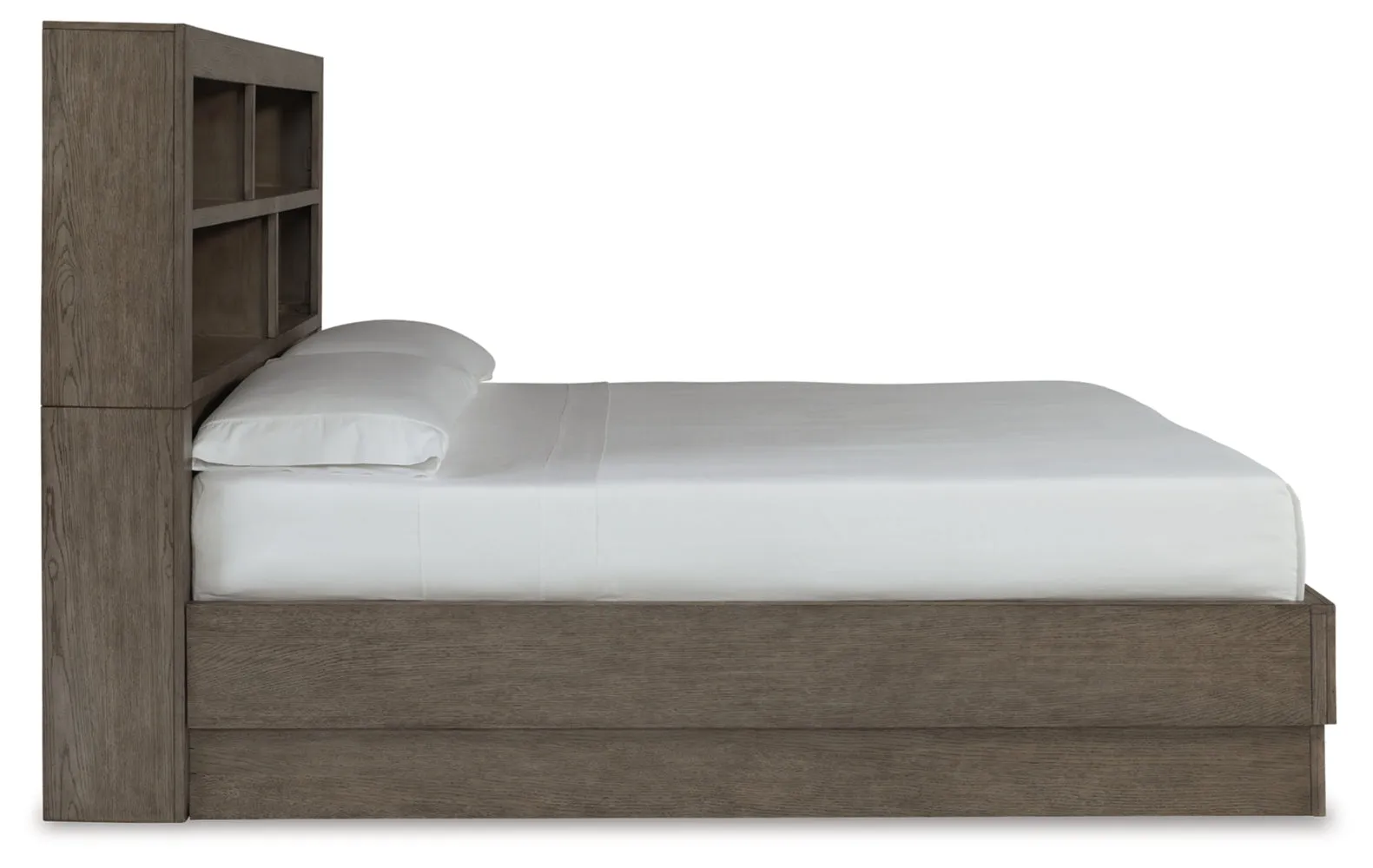 Anibecca Queen Bookcase Bed with Mirrored Dresser and 2 Nightstands