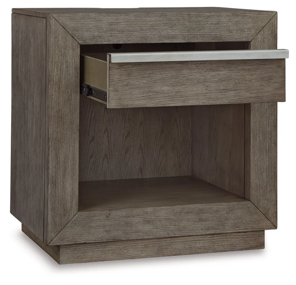 Anibecca Queen Bookcase Bed with Mirrored Dresser and 2 Nightstands