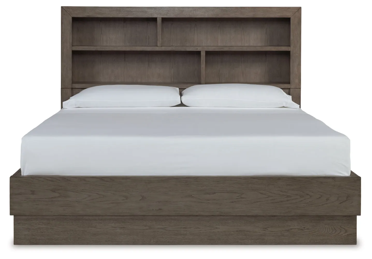 Anibecca Queen Bookcase Bed with Mirrored Dresser and 2 Nightstands
