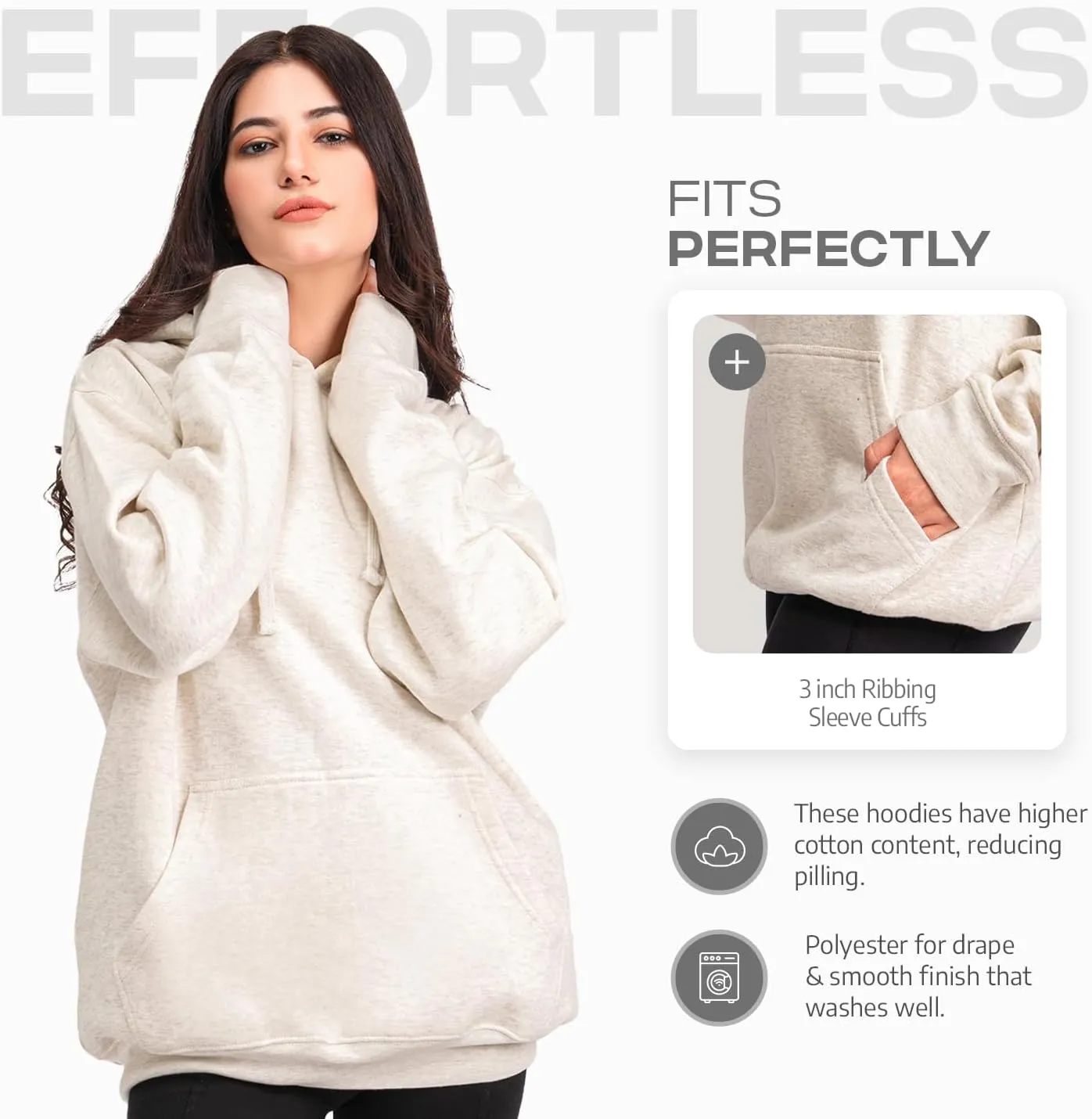 Aon's High Natural Cotton Blend Hoodies For Women: More Breathable & Appealing Modern Fit Sweatshirt Sweaters