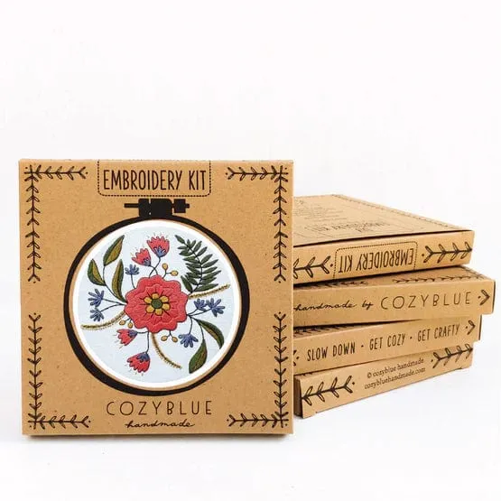 April Flowers Embroidery Kit - Cozyblue Handmade