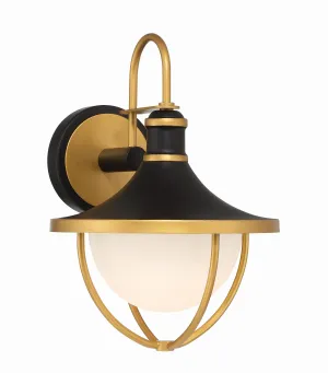 Atlas 1 Light Matte Black   Textured Gold Outdoor Sconce - C193-ATL-701-MK-TG