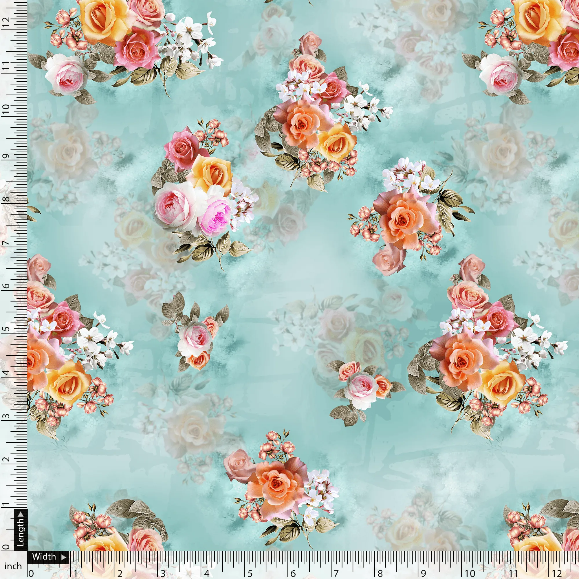Beautiful Wite Orchid Flower Digital Printed Fabric - Weightless