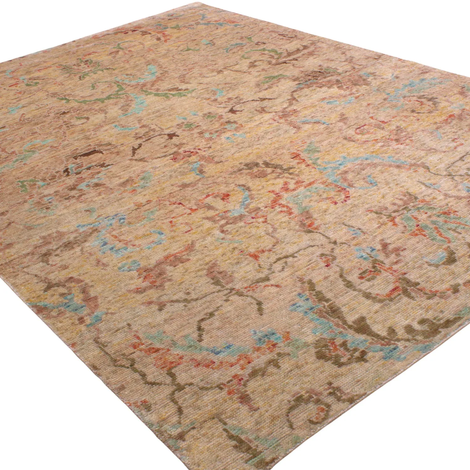 Beige Transitional Wool Blend Rug - 7'8" x 10'3"