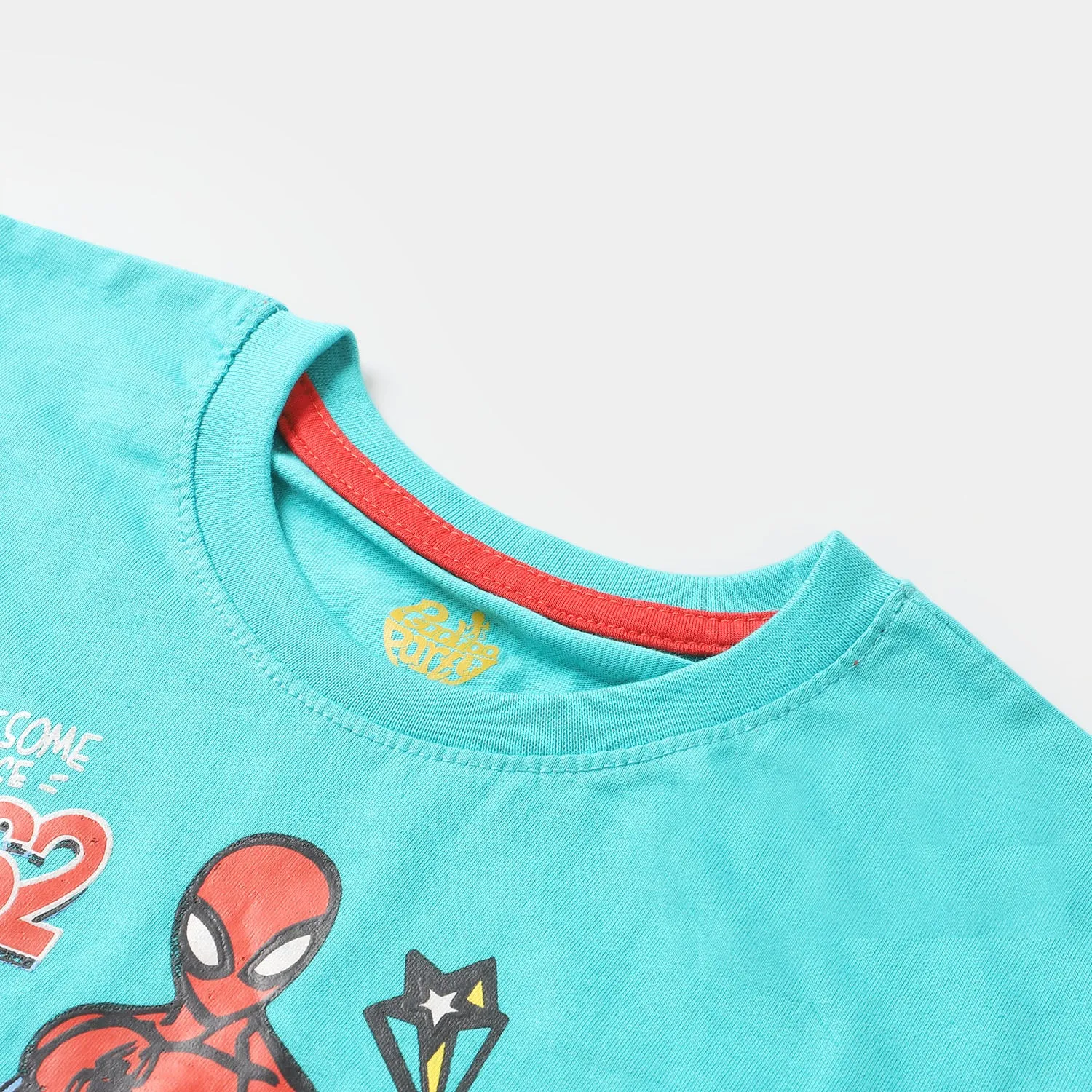 Boys Cotton T-Shirt Action Hero - Ceramic Blue