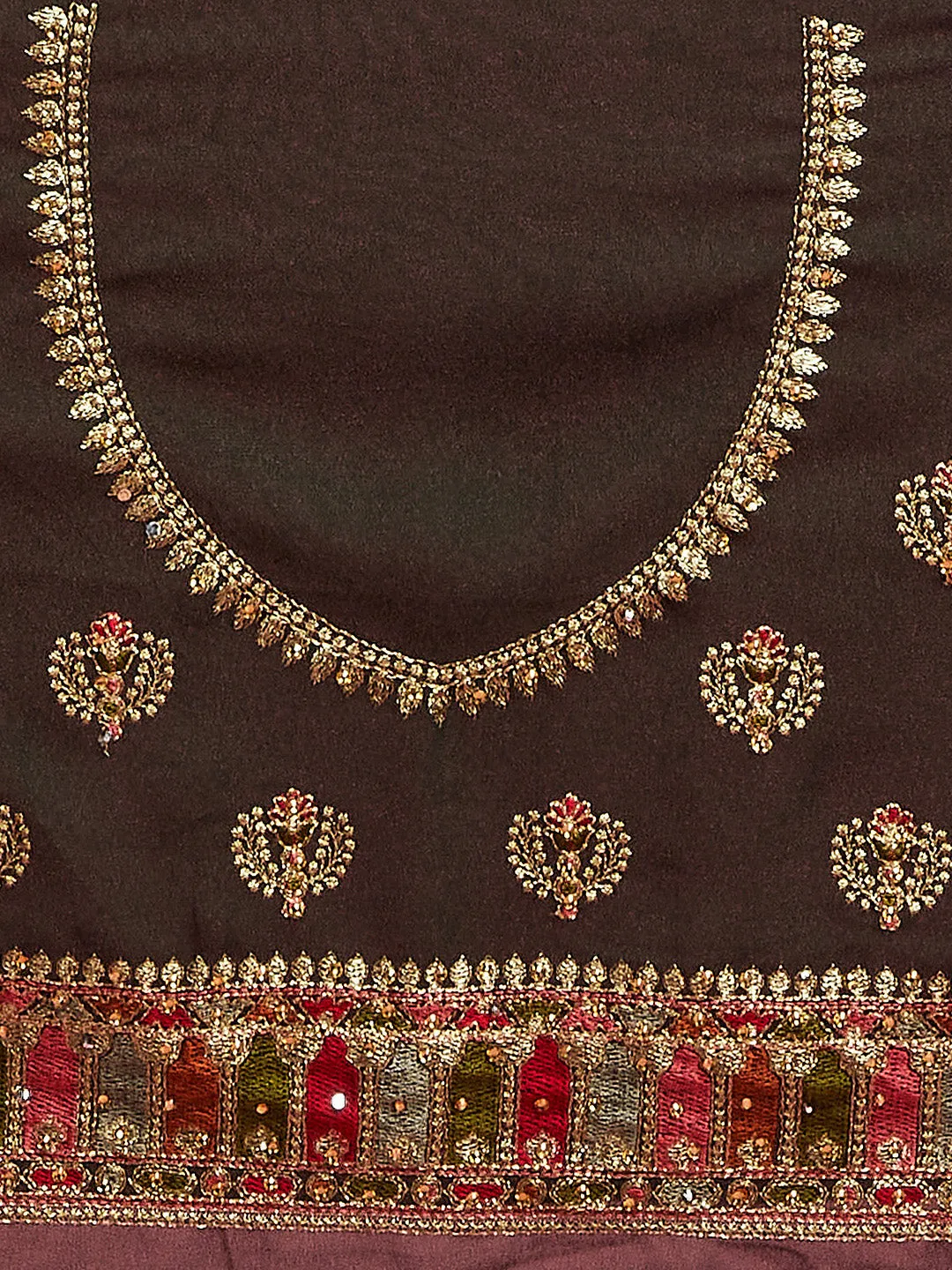 Charming Green Georgette Saree with Multi Colour Work and Border