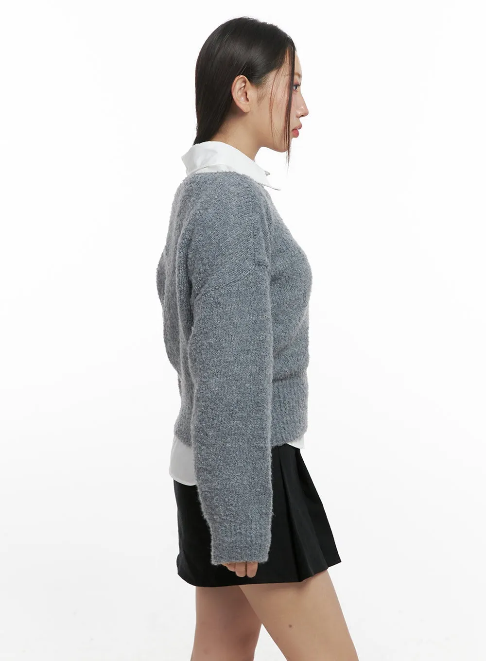 CozyChic Polyester Crop Sweater CN415