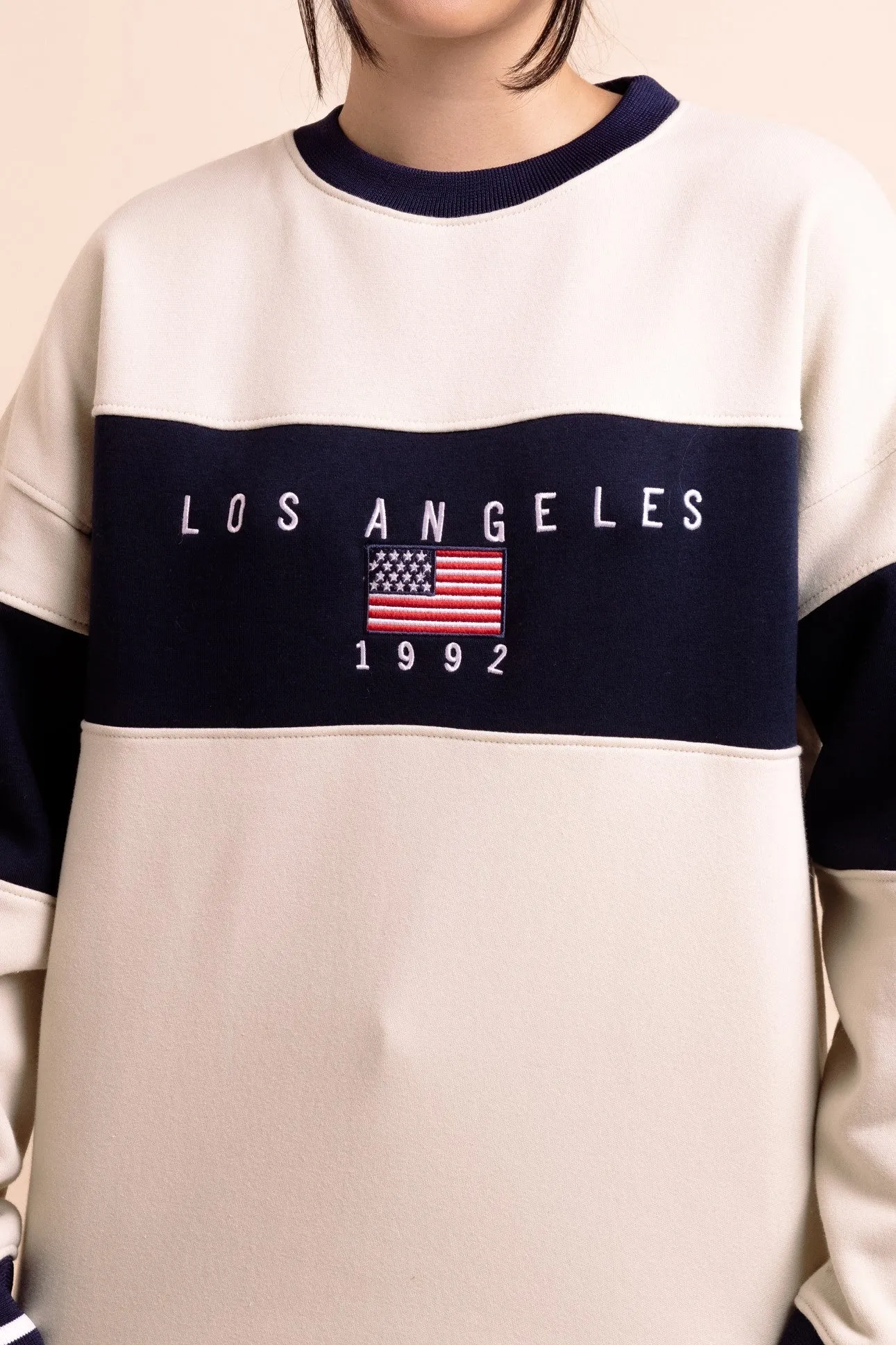Daisy Street Panelled LA Sweatshirt