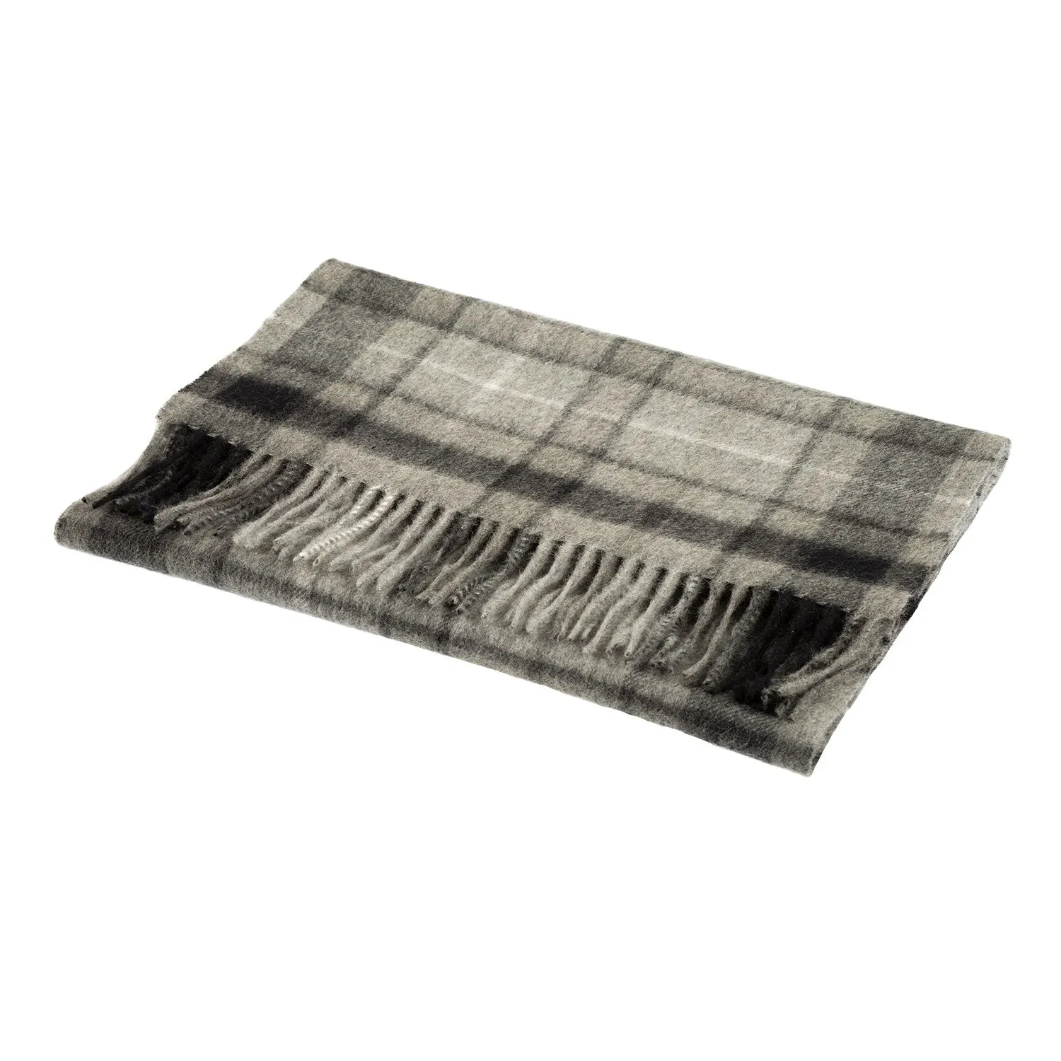 Edinburgh 100% Cashmere Wide Scarf  Monochrome Buchanan