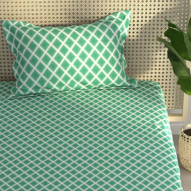 Flint Geometric Bedsheet - Green