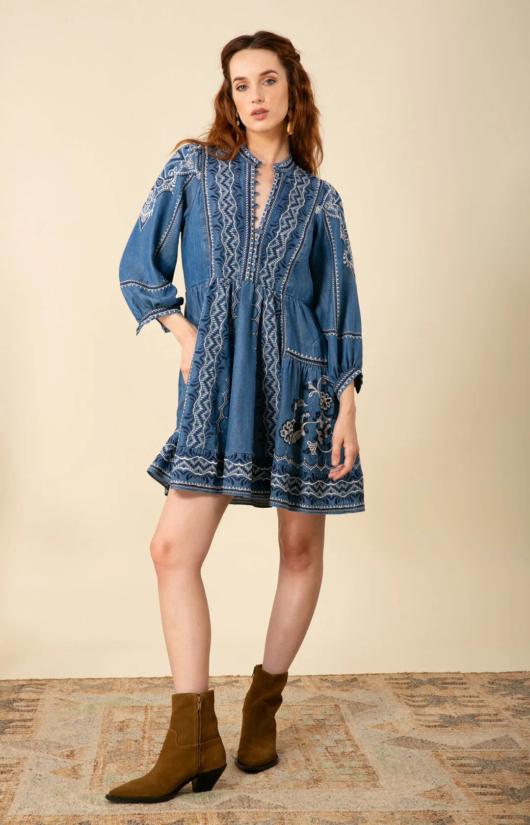 Gabriela Chambray Dress