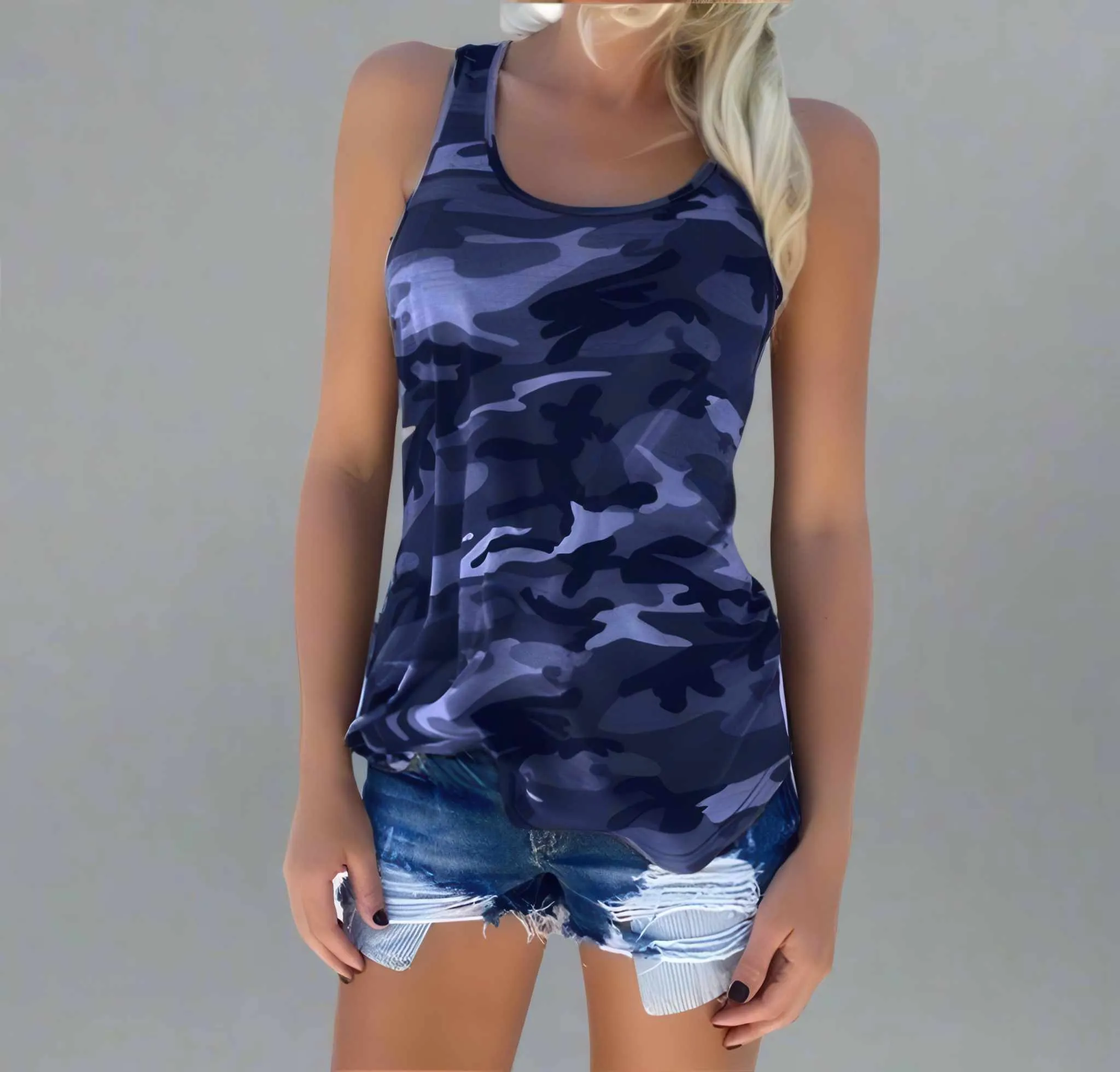 Glow Chic's Camouflage Sleeveless Top