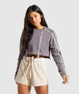 Gymshark 24/7 Cropped Sweater - Slate Lavender