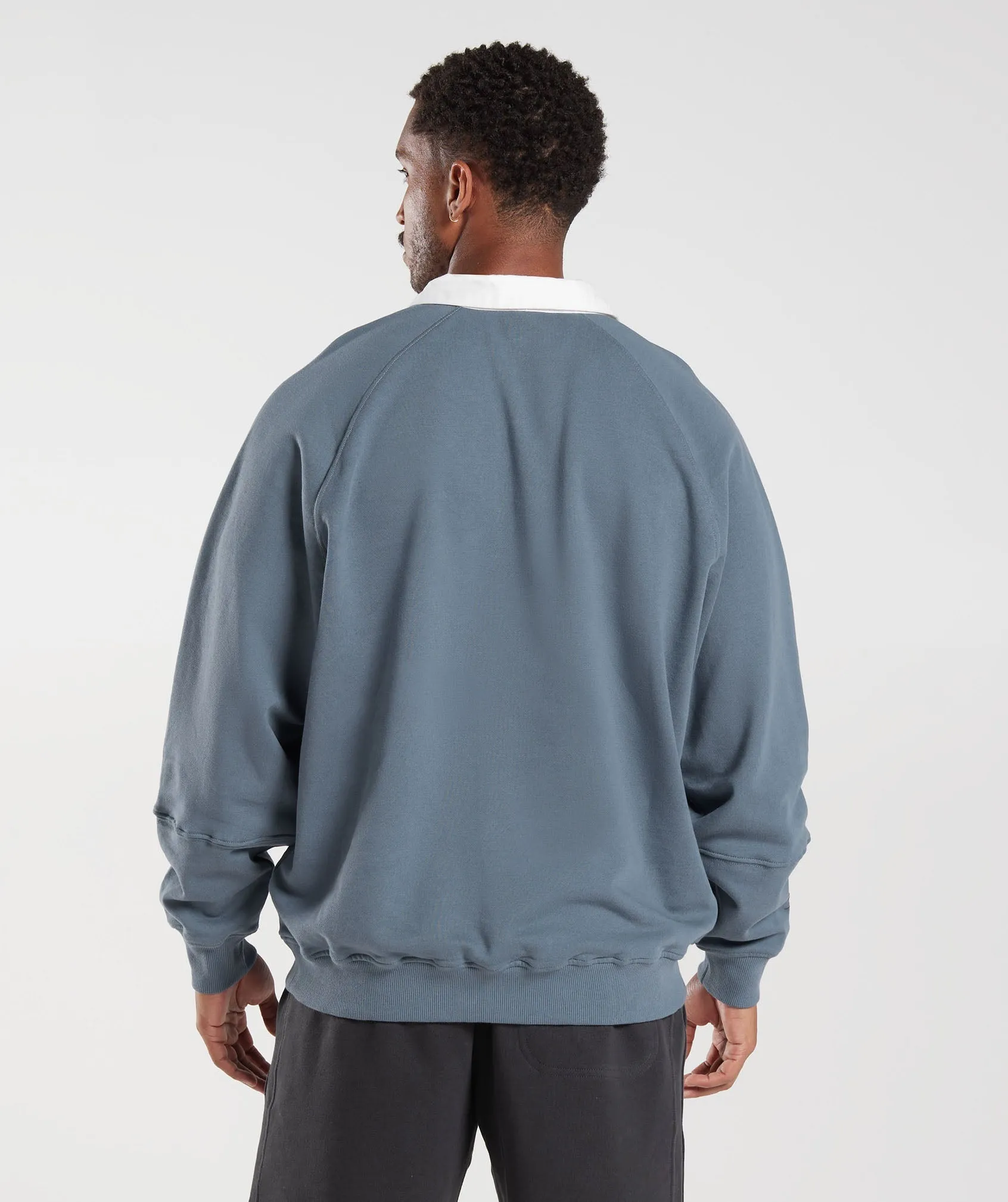 Gymshark Rest Day Essentials Sweat Polo - Evening Blue