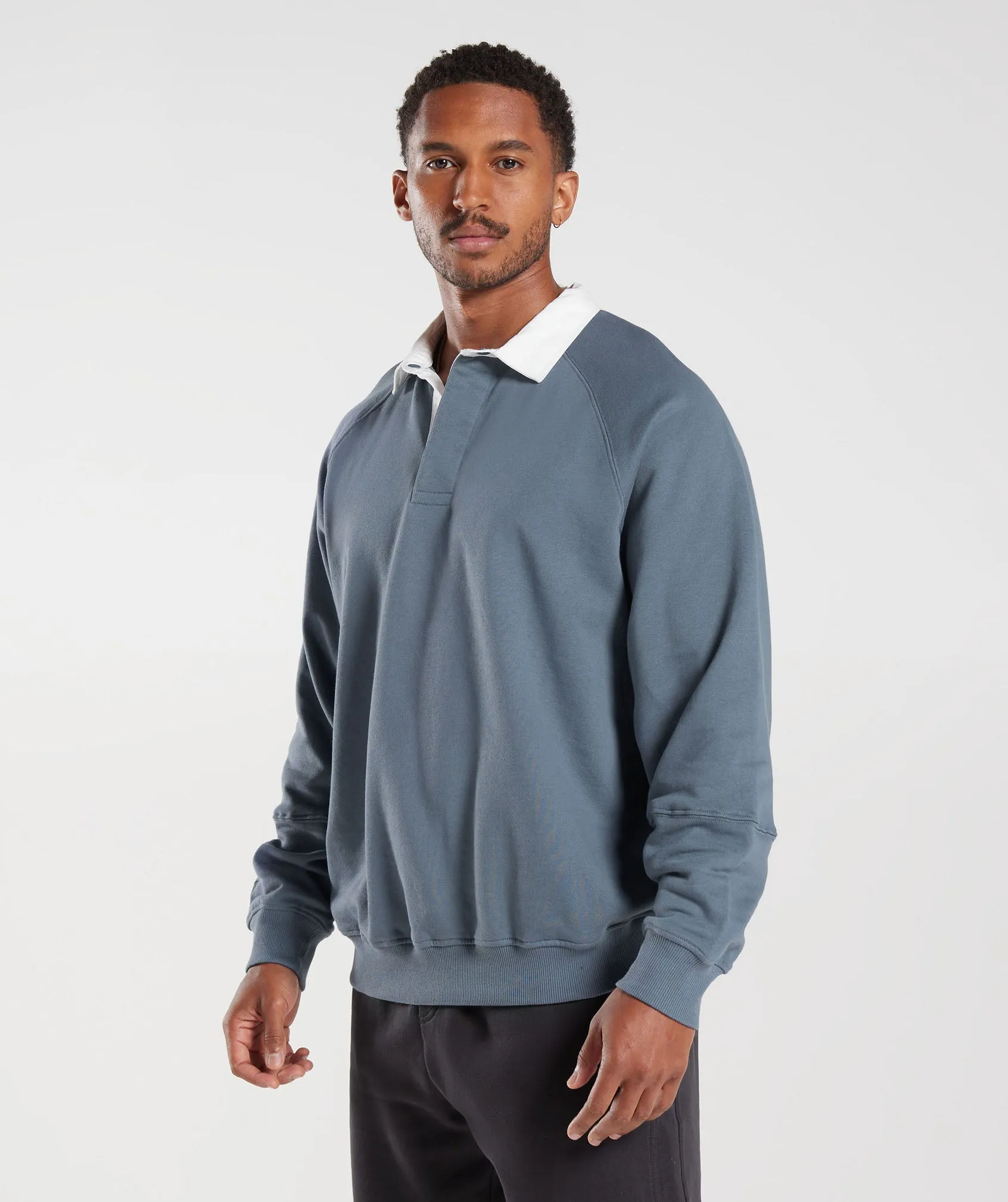 Gymshark Rest Day Essentials Sweat Polo - Evening Blue
