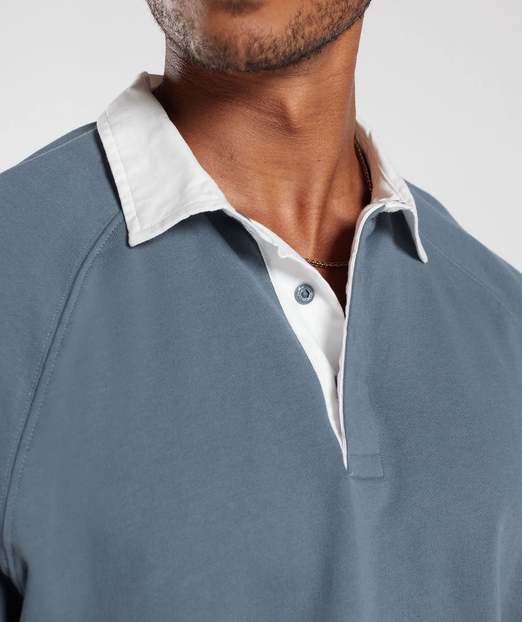 Gymshark Rest Day Essentials Sweat Polo - Evening Blue