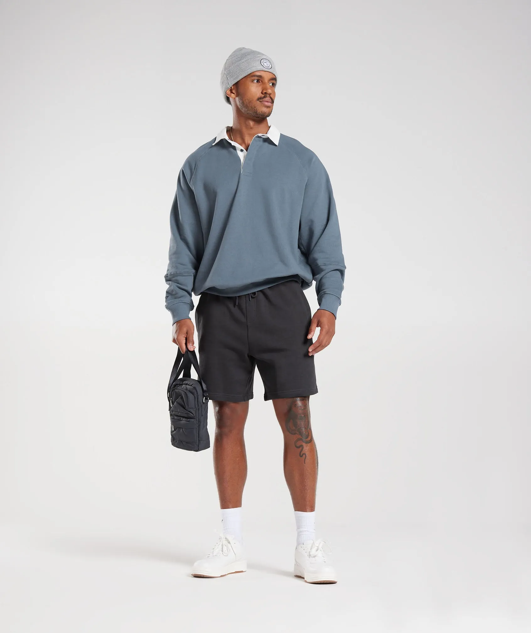 Gymshark Rest Day Essentials Sweat Polo - Evening Blue