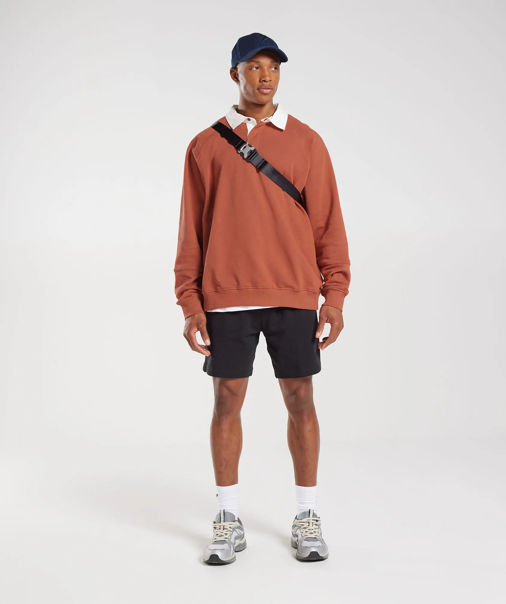Gymshark Rest Day Essentials Sweat Polo - Persimmon Red