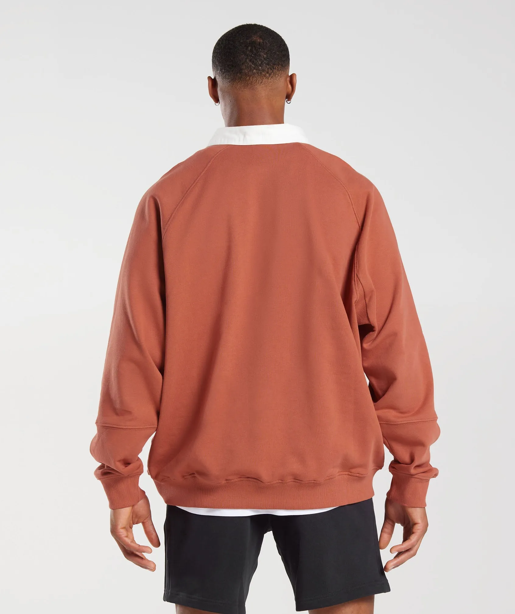 Gymshark Rest Day Essentials Sweat Polo - Persimmon Red