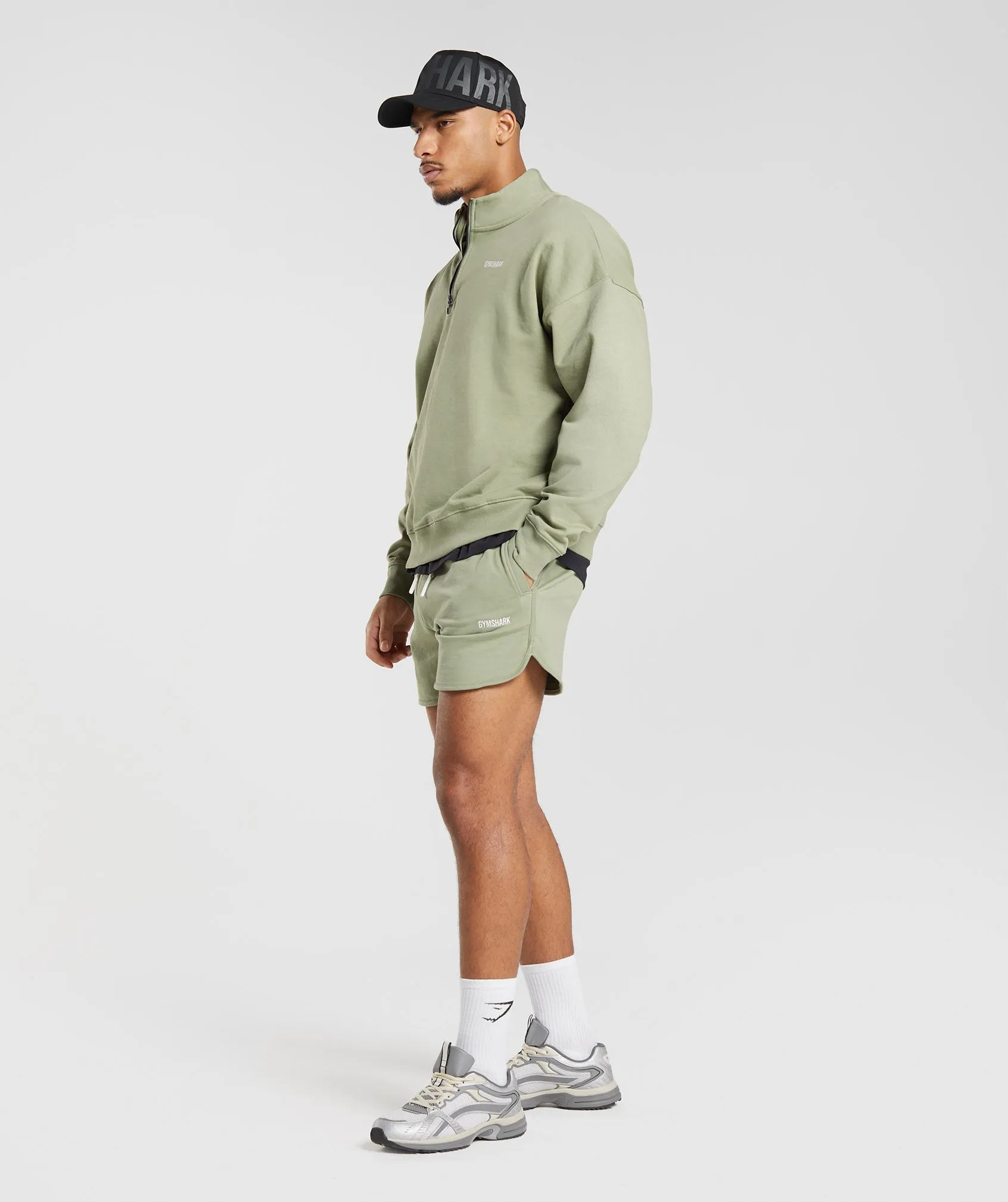 Gymshark Rest Day Sweats 1/4 Zip - Sage Green