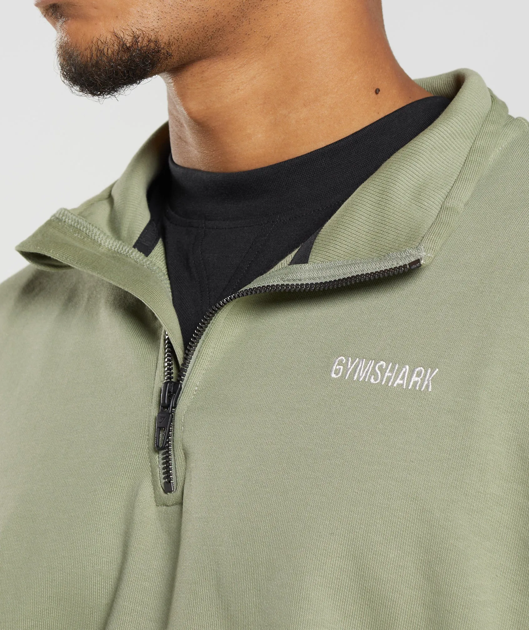 Gymshark Rest Day Sweats 1/4 Zip - Sage Green