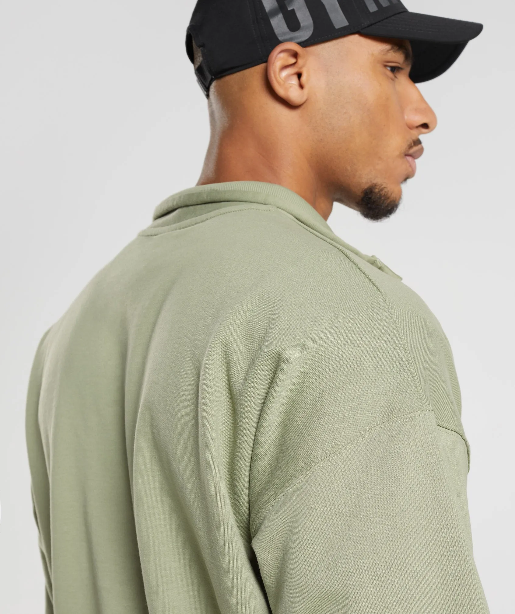 Gymshark Rest Day Sweats 1/4 Zip - Sage Green