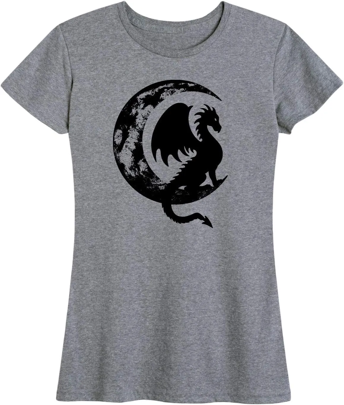 Instant Message - Dragon Sitting On Crescent Moon - Women's Short Sleeve Graphic T-Shirt