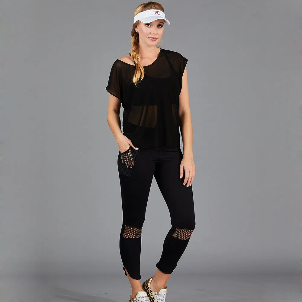 Jade Mesh Layer Tee (black)