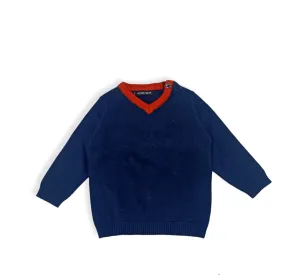 Kids Pullover - V Collar - Dark Blue