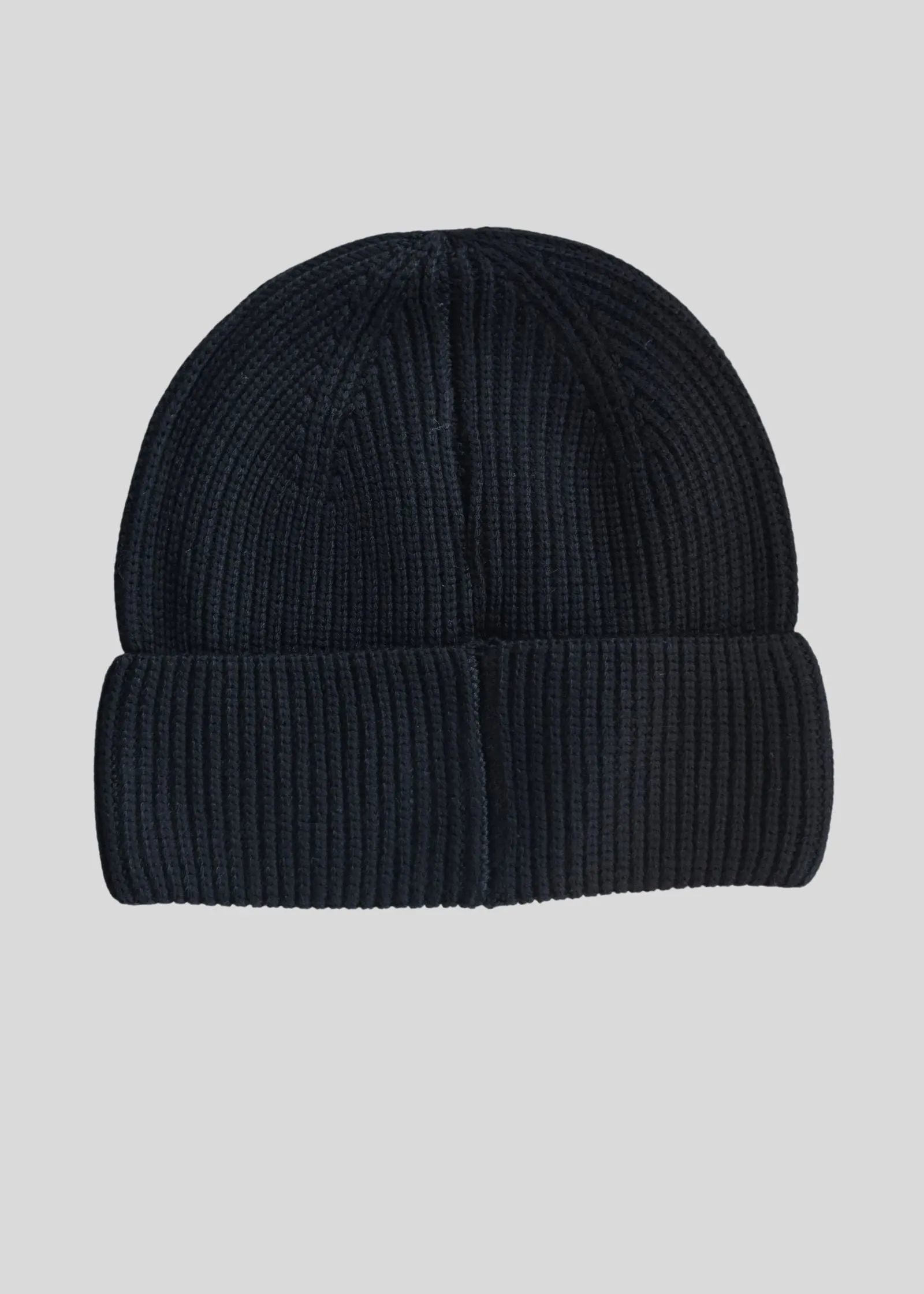 Knitted Wool Hat with Logo - Black