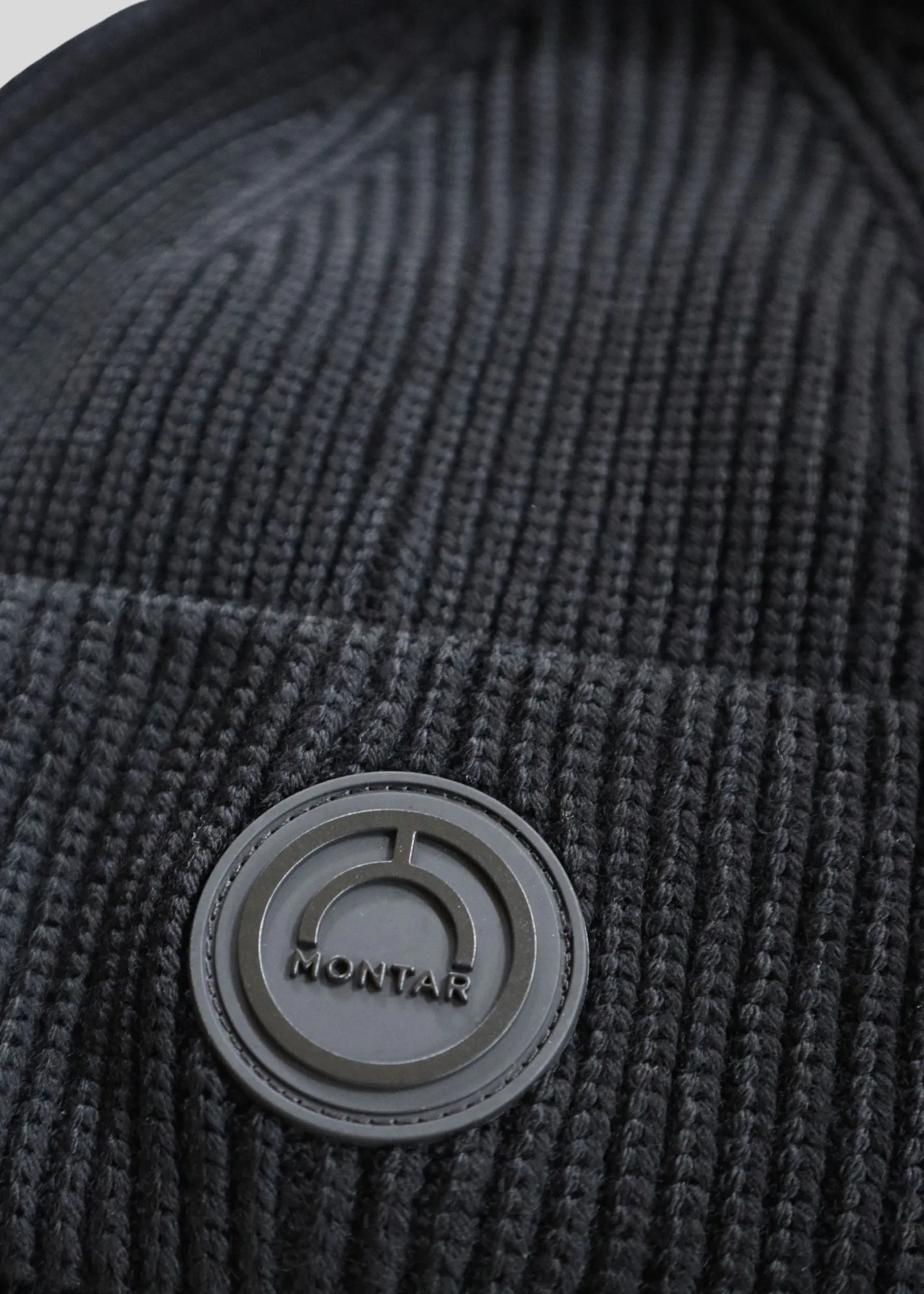 Knitted Wool Hat with Logo - Black