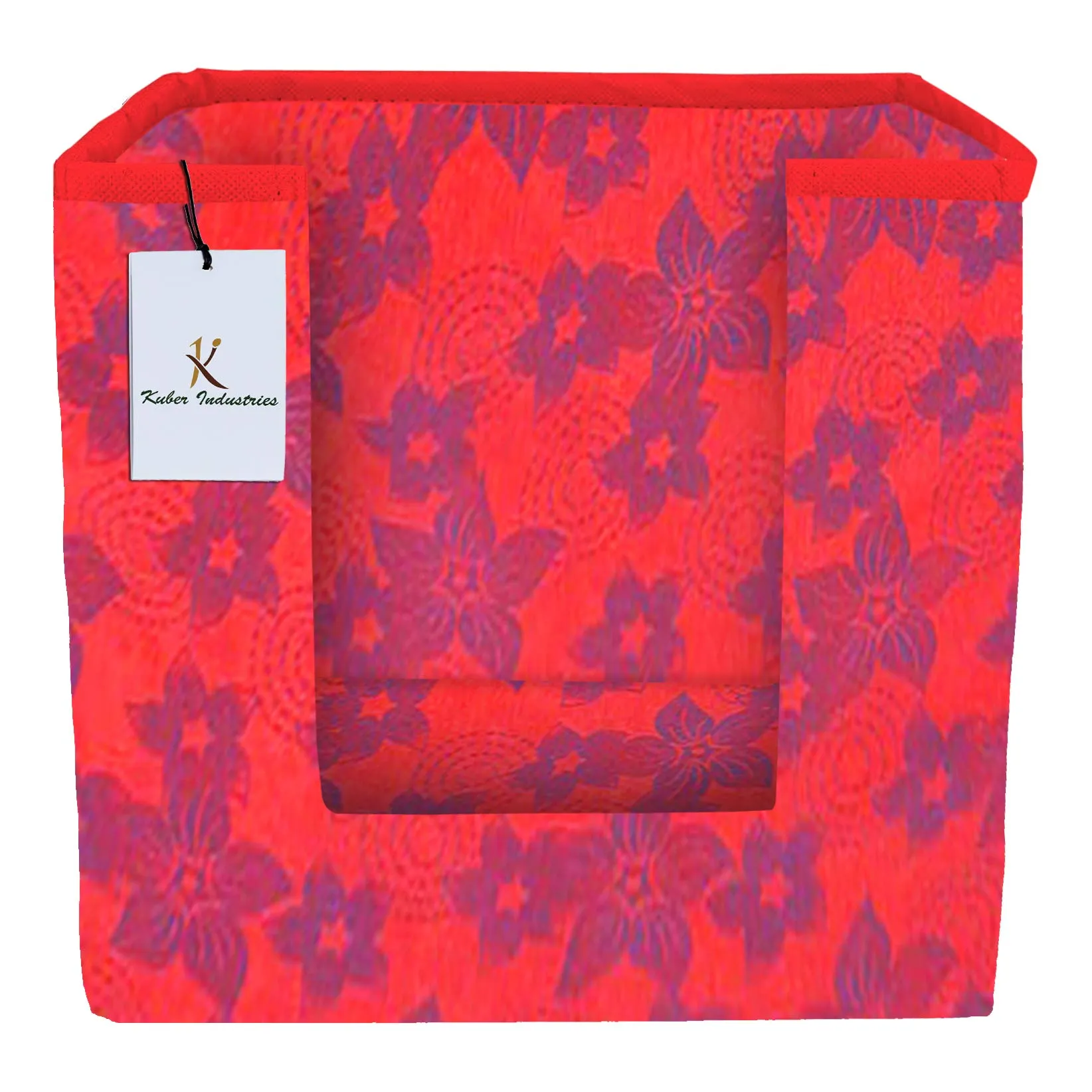 Kuber Industries Metallic Printed 6 Piece Non Woven Shirt Stacker Wardrobe Organizer Set, (Red, Golden & Brown) - CTKTC034981