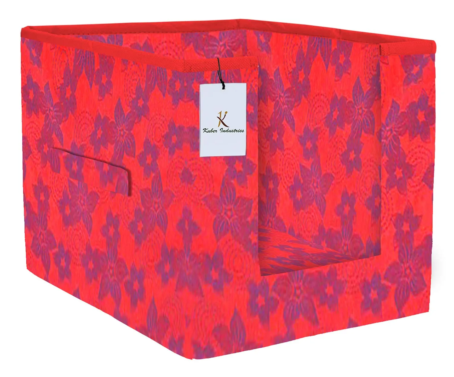 Kuber Industries Metallic Printed 6 Piece Non Woven Shirt Stacker Wardrobe Organizer Set, (Red, Golden & Brown) - CTKTC034981