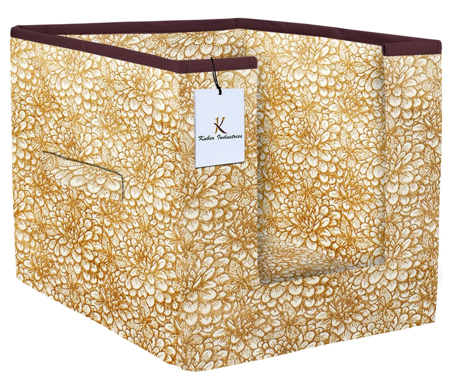 Kuber Industries Metallic Printed 6 Piece Non Woven Shirt Stacker Wardrobe Organizer Set, (Red, Golden & Brown) - CTKTC034981