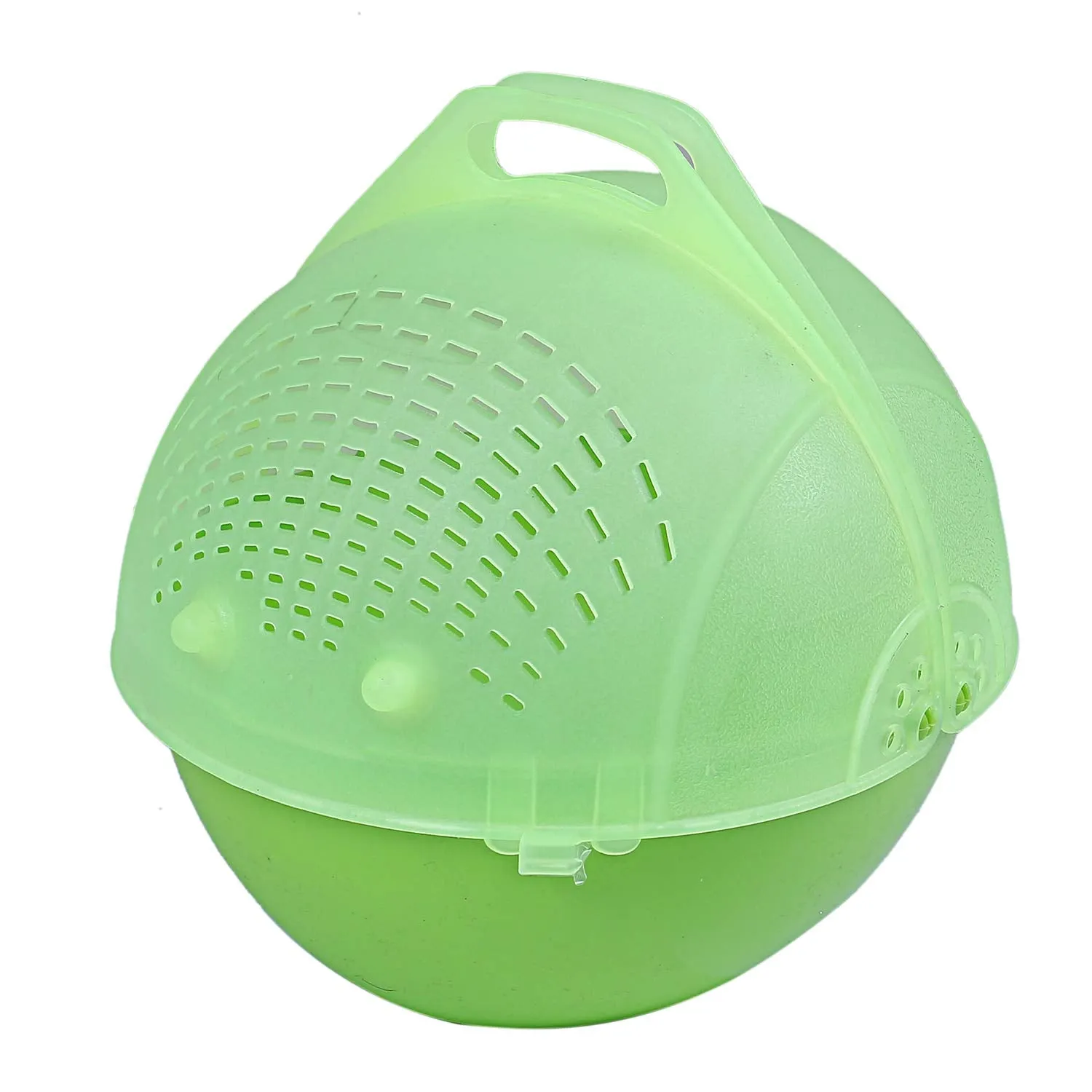 Kuber Industries Plastic 1 Piece Small Size Fruit Vegetable Washing Basket (Green) -CTKTC5970