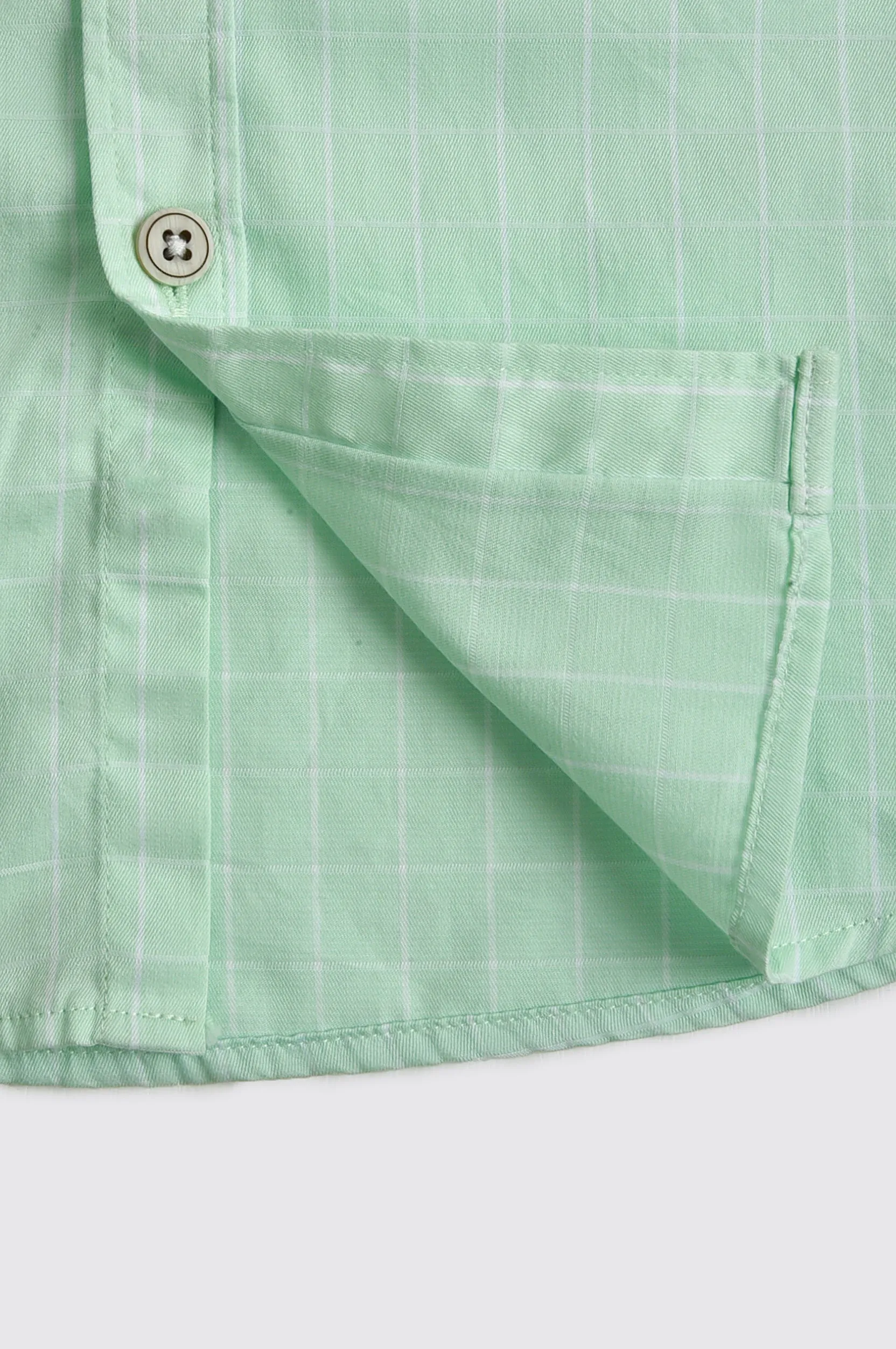 Light Green Checked Casual Shirt