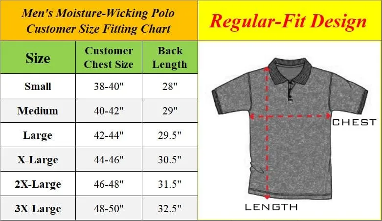 Men's Dry Fit Moisture-Wicking Polo Shirt (3-Pack)