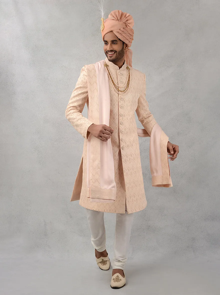 Peach  Sherwani | TULA