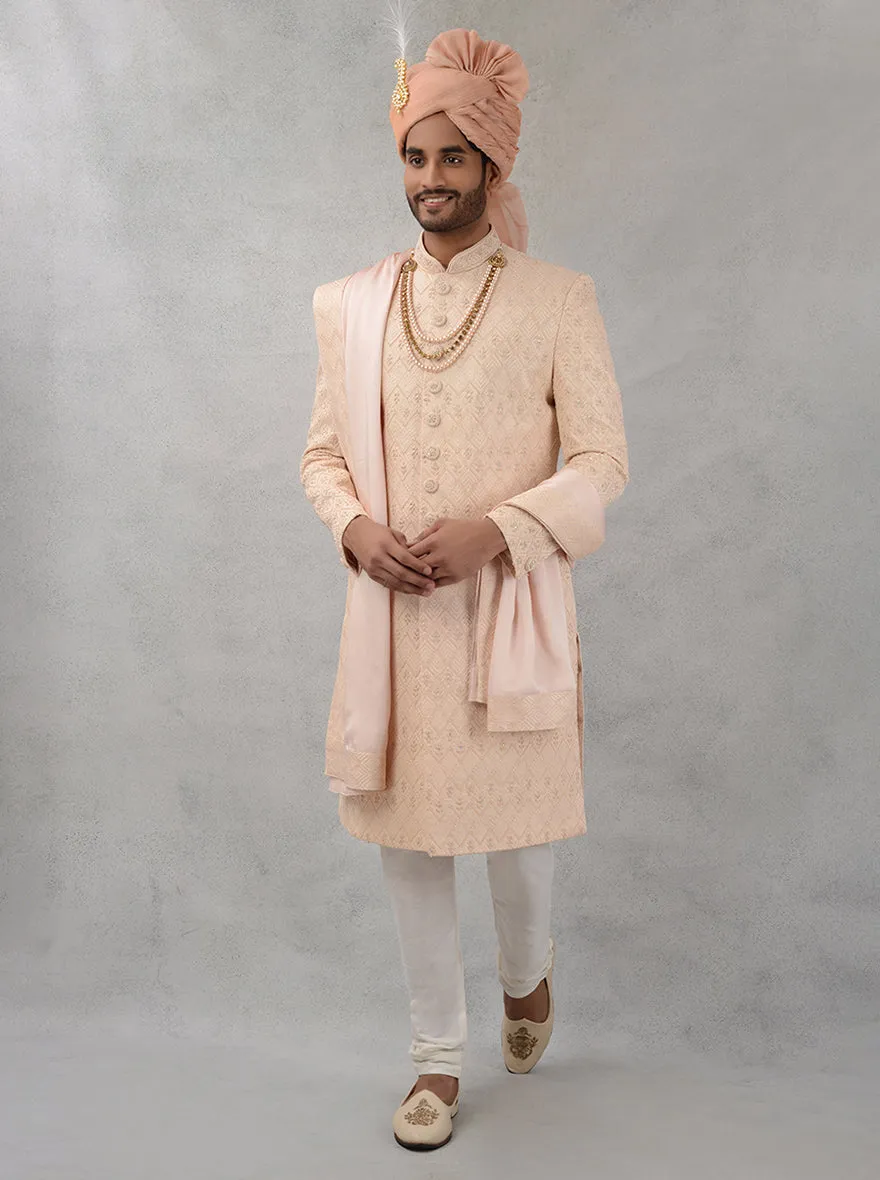 Peach  Sherwani | TULA