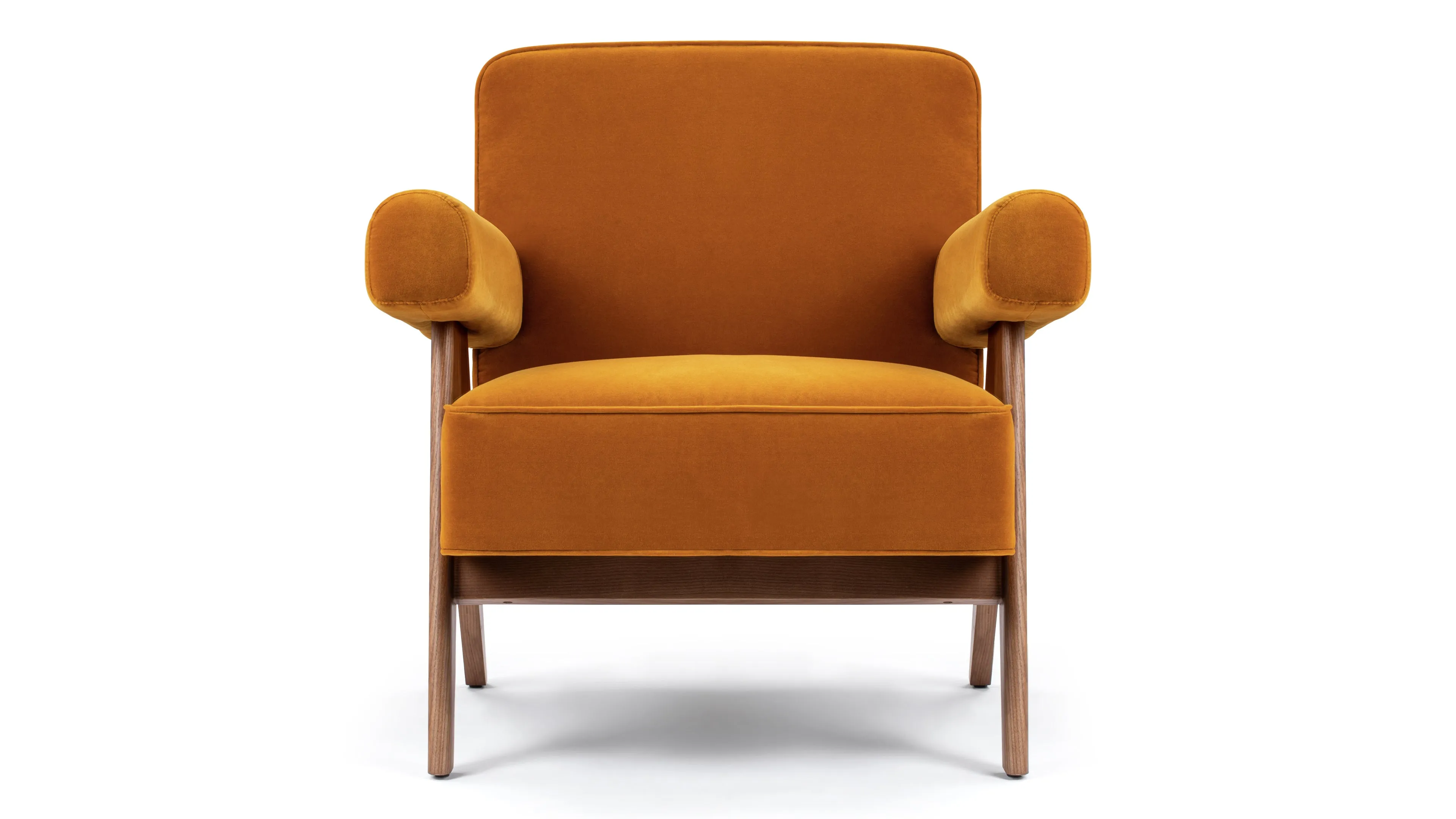 Pierre Jeanneret - Pierre Jeanneret Lounge Chair, Orange Luxe Velvet