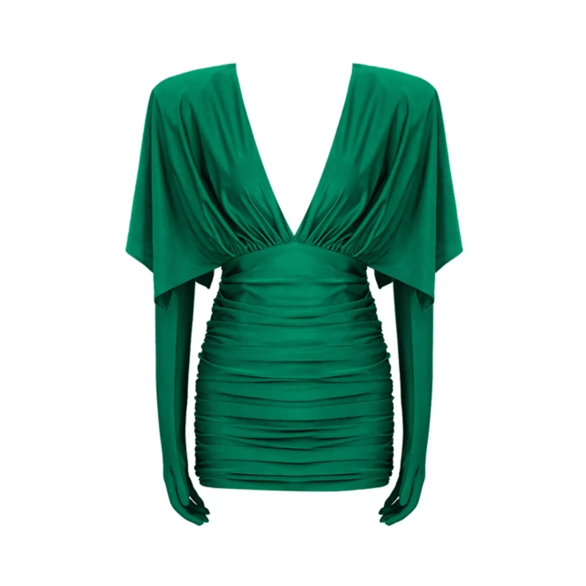 Pre Order:  Deep V Mini Dress with Gloves