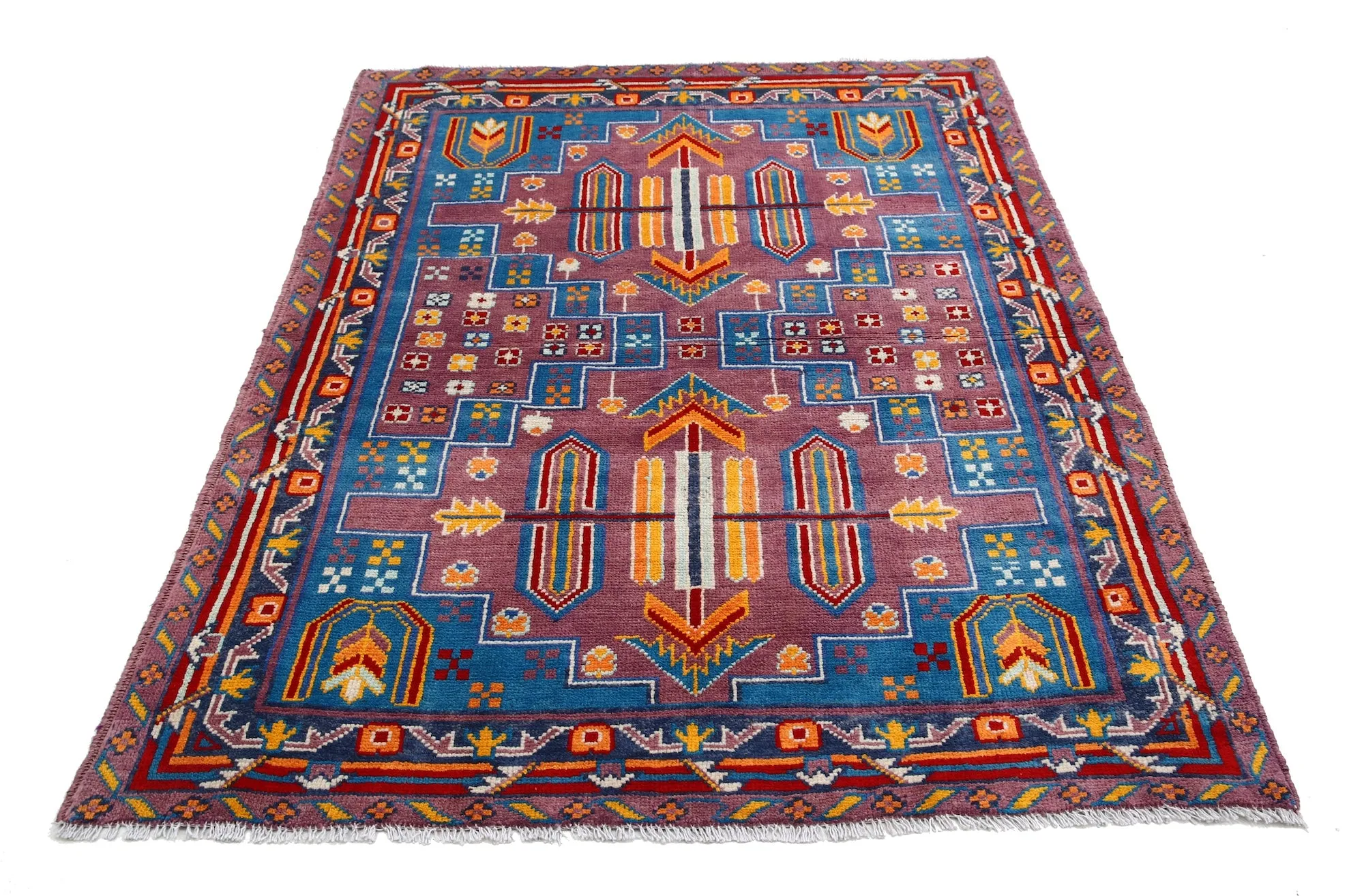 Purple Baluch Revival Hand Knotted Rug