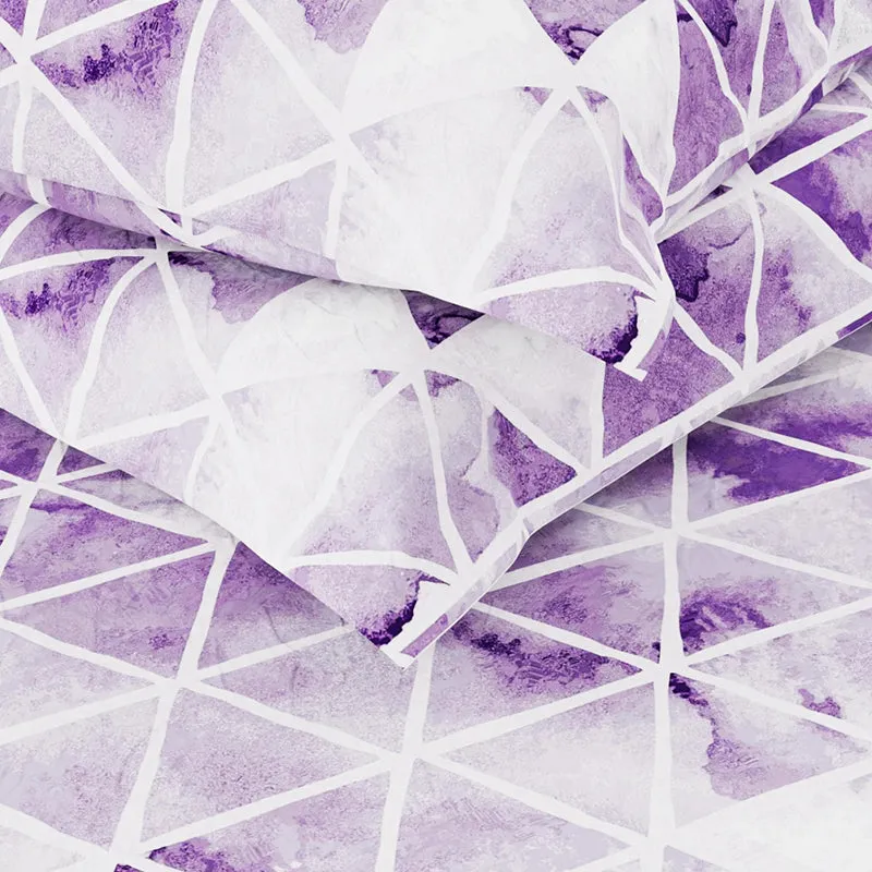 Rachel Geometric Bedsheet - Purple