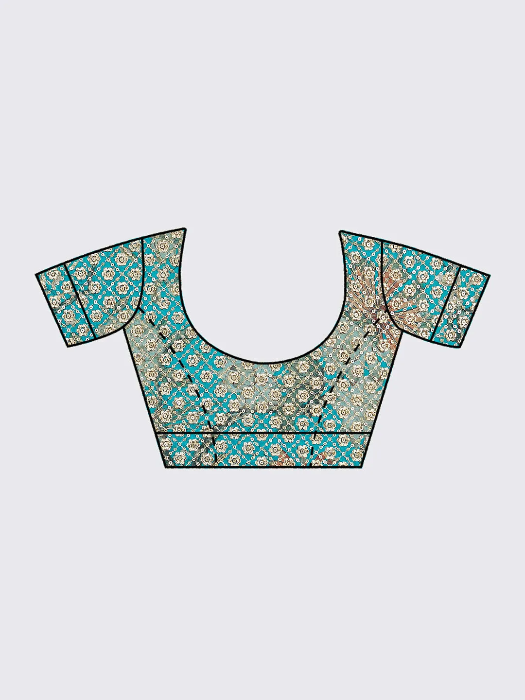 Sea green colour Organza Floral design digital print Semi-Stitched Lehenga choli & Dupatta
