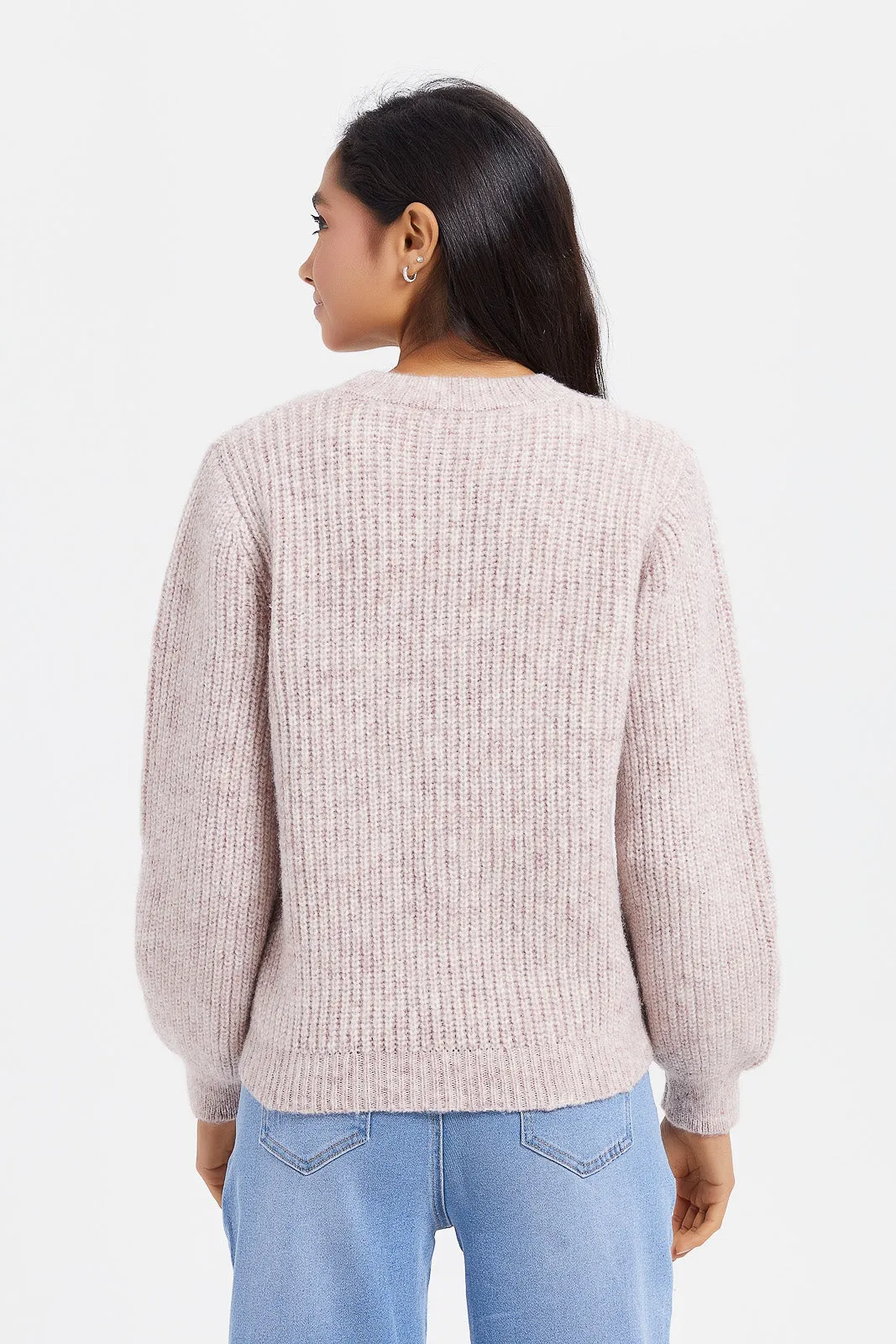 Senior Girls Pink Floral Embroidered Pullover