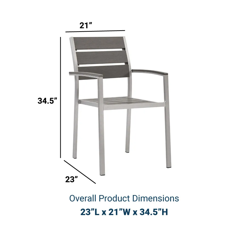 Shore Outdoor Patio Aluminum Dining Armchair