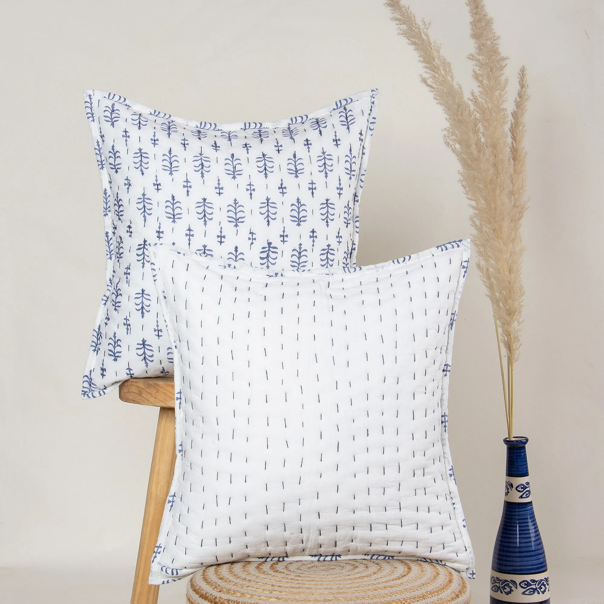 Softest Hand Block Print Quilted Cushion Covers