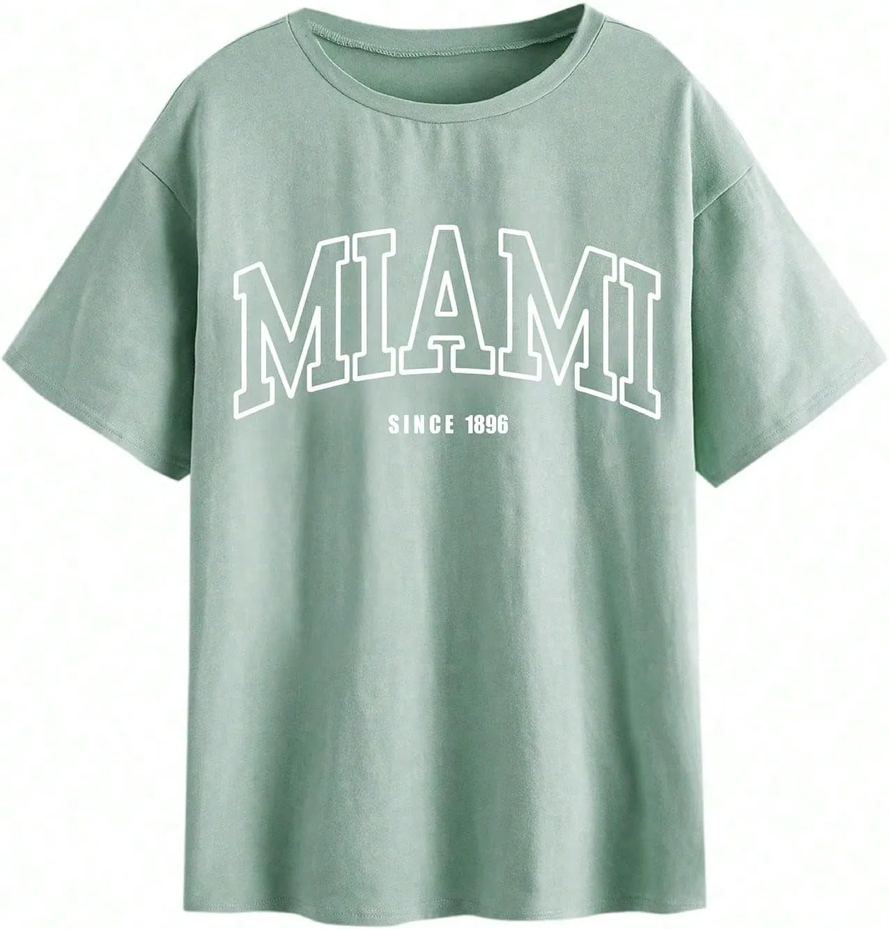 SOLY HUX Women's Graphic Oversized Tees Letter Print Summer Tops Vintage Half Sleeve Loose Casual T Shirts