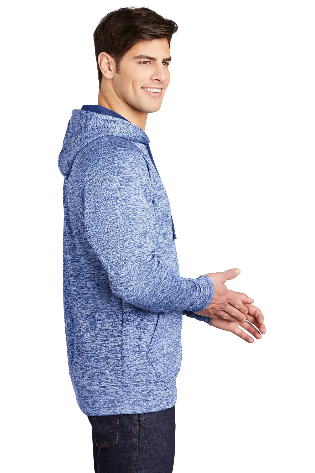 Sport-Tek PosiCharge Electric Heather Customized Fleece Hooded Pullovers, True Royal Electric