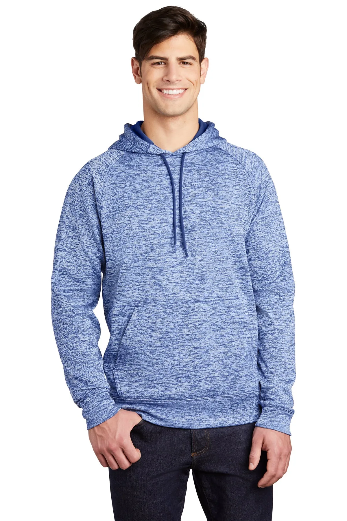 Sport-Tek PosiCharge Electric Heather Customized Fleece Hooded Pullovers, True Royal Electric